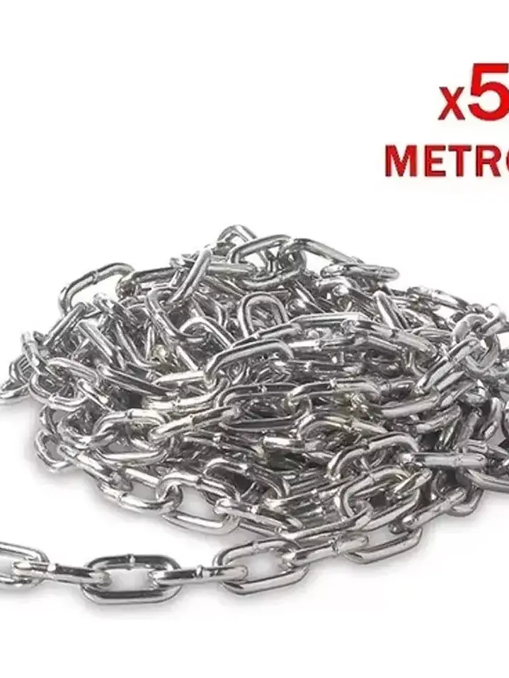Cadena Galvanizada Eslabon Corto 3 Mm 50 Metros 2