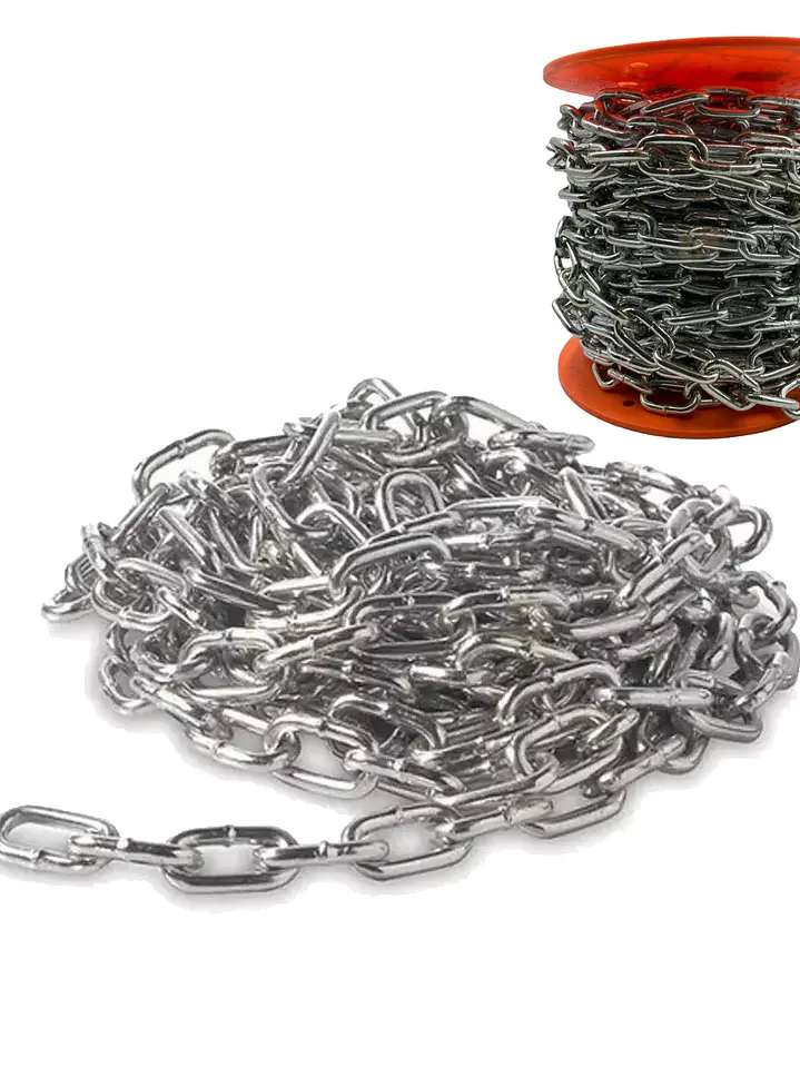 Cadena Galvanizada Eslabon Corto 3 Mm 50 Metros 1