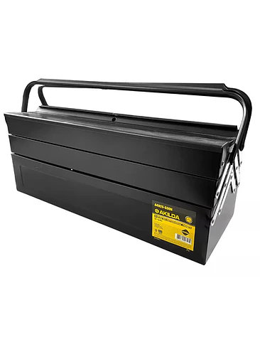 Caja Herramienta Articulada Metálica 3 Niveles 5 Divisiones Negra 1