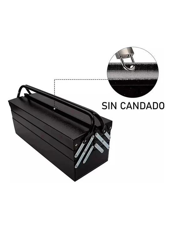 Caja Herramienta Articulada Metálica 3 Niveles 5 Divisiones 2