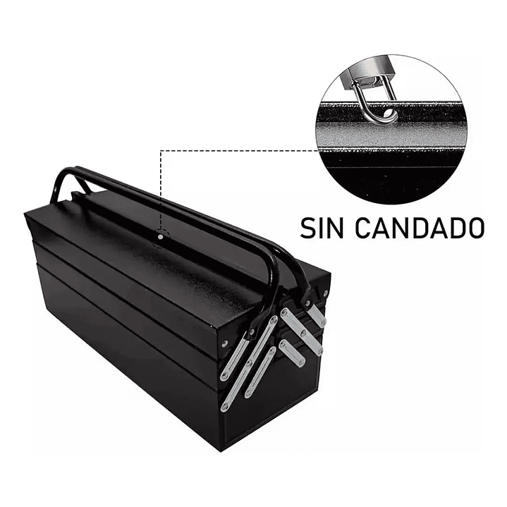 Caja Herramienta Articulada Metálica 3 Niveles 5 Divisiones 2