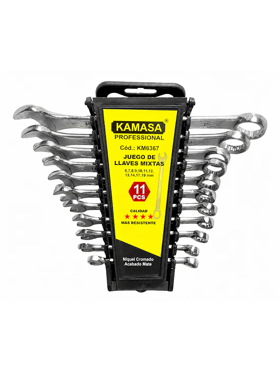 Juego de Llaves Mixtas Punta Corona Kamasa 11 Piezas Cr-V Profesional 1