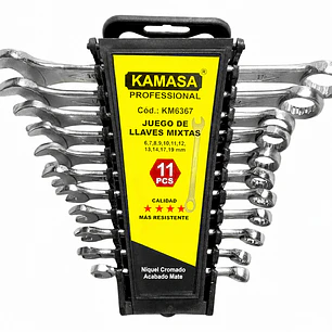 Juego de Llaves Mixtas Punta Corona Kamasa 11 Piezas Cr-V Profesional