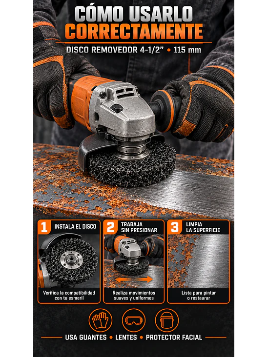 Removedor De Pintura Y Oxido 4-1/2''  115mm 3