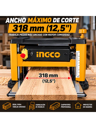 Cepilladora de Banco INGCO 1500W para Madera 5