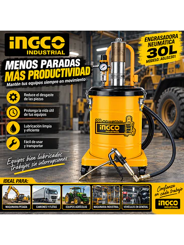 Engrasadora Neumática Industrial 30L AGL02301 | Grasera 2