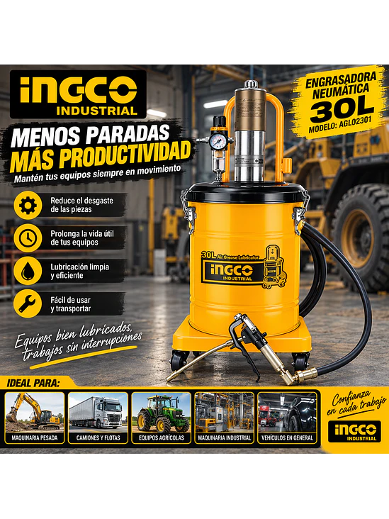 Engrasadora Neumática Industrial 30L AGL02301 | Grasera 2