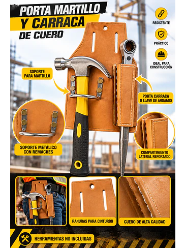 Porta Martillo y Carraca de Cuero para Cinturón 3