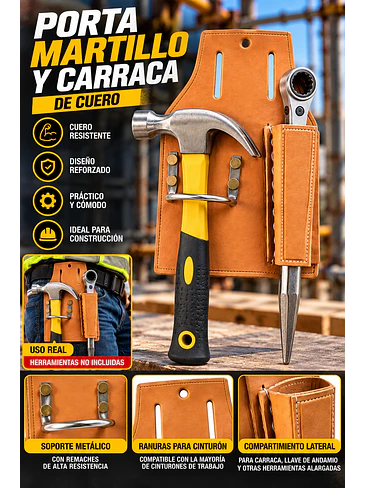 Porta Martillo y Carraca de Cuero para Cinturón 4
