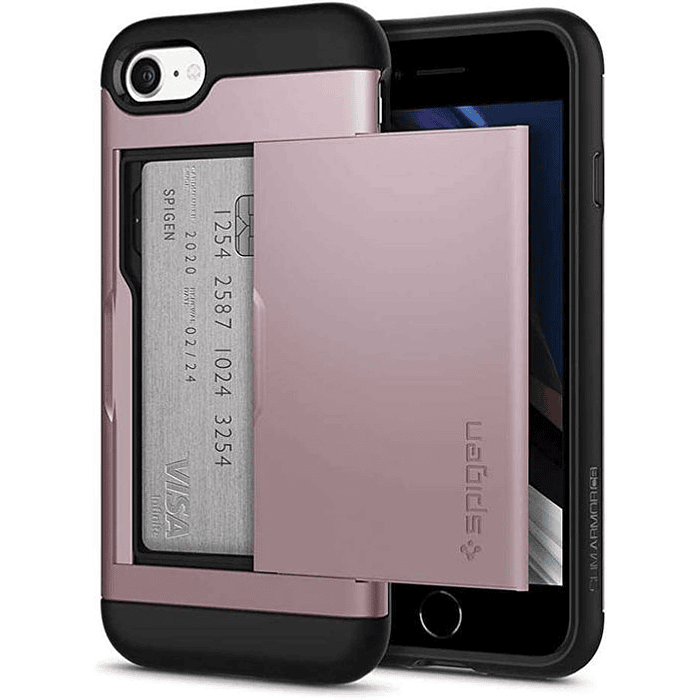 Spigen Capa Slim Armor iPhone SE, iPhone 7 e 8 Cinza e rosa 4