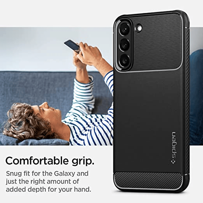 Spigen Capa Rugged Armor compatível com Samsung Galaxy S22 Plus 5G - preto fosco 4