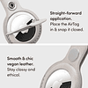CYRILL Capa de couro básico compatível com AirTag (2021) porta-chaves - pedra (bege) 3