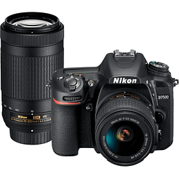 Nikon - D7500 DSLR 4K Video Two Lens Kit with 18-55mm and 70-300mm Lenses - Black