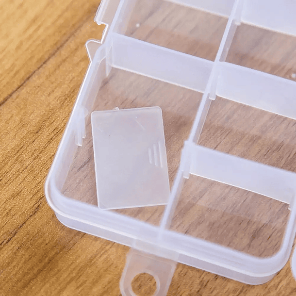 Pastillero de 10 rejillas caja de plástico transparente desmontable 4