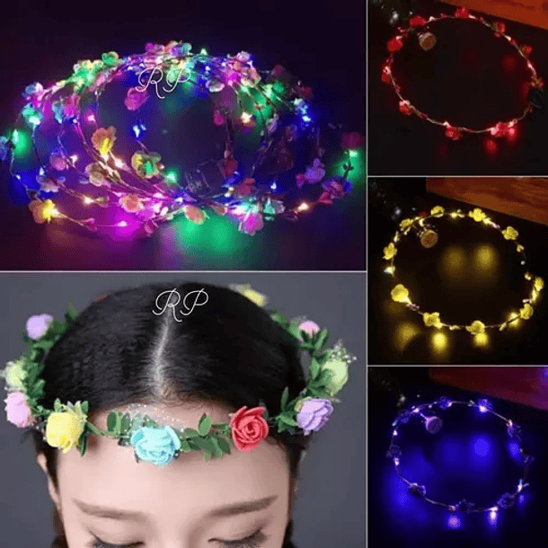 Corona Con Flores Y Luces LED Diadema con luz 1