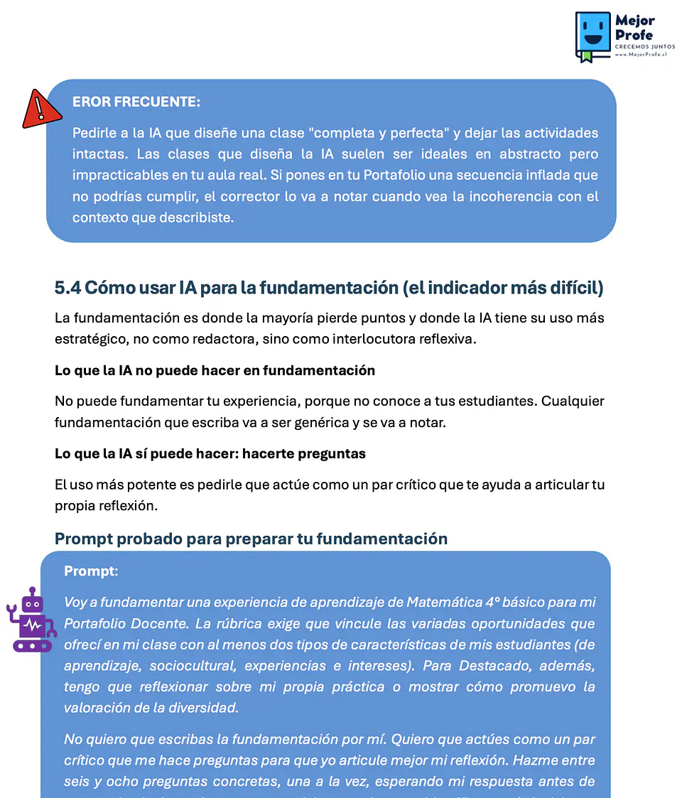 Guía Portafolio docente con IA, cómo usar la inteligencia artificial a tu favor 3