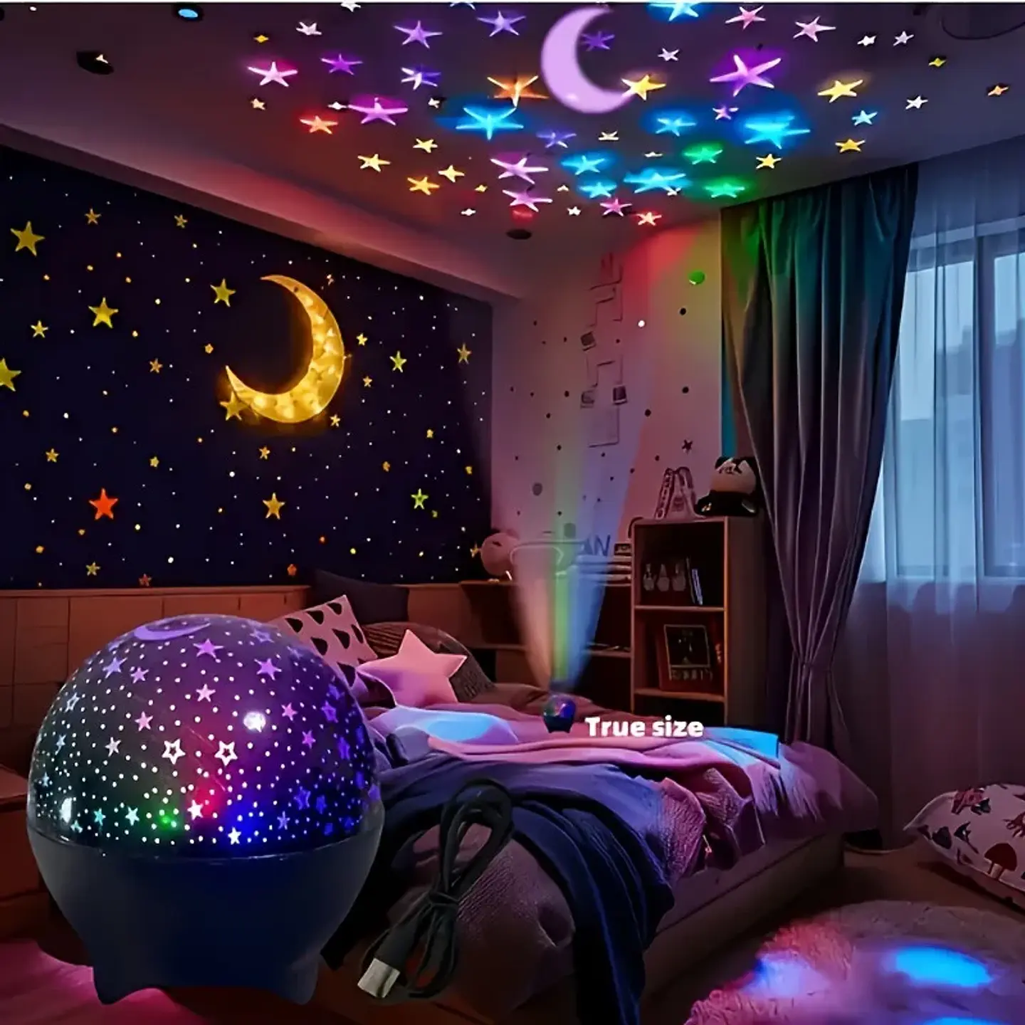RGB Night Lights LED Projector Light Starry Moon Galaxy Projection Lamp 5V USB for Kids Present Christmas Gift Room Decorations 1