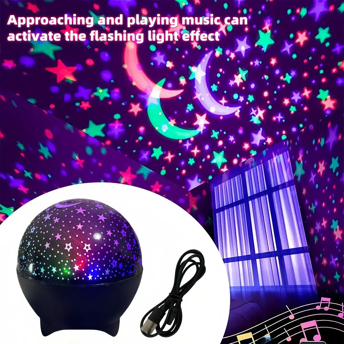 RGB Night Lights LED Projector Light Starry Moon Galaxy Projection Lamp 5V USB for Kids Present Christmas Gift Room Decorations 4