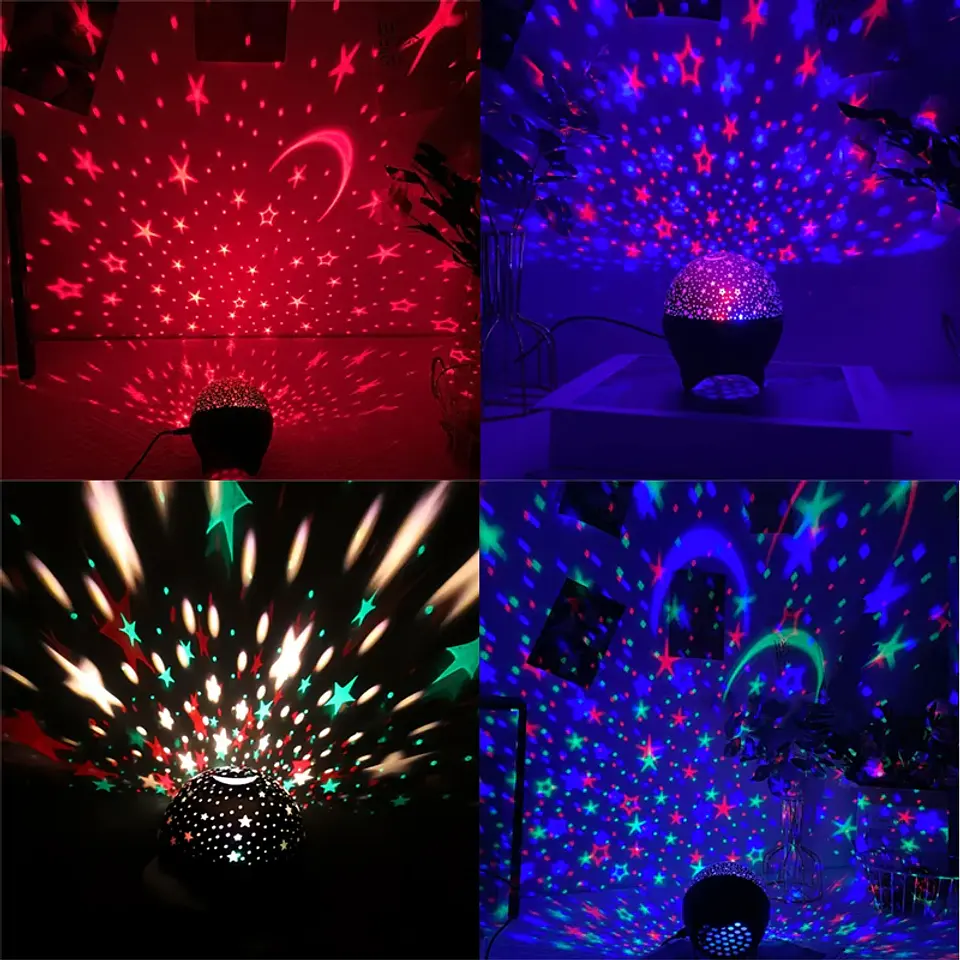 RGB Night Lights LED Projector Light Starry Moon Galaxy Projection Lamp 5V USB for Kids Present Christmas Gift Room Decorations 6
