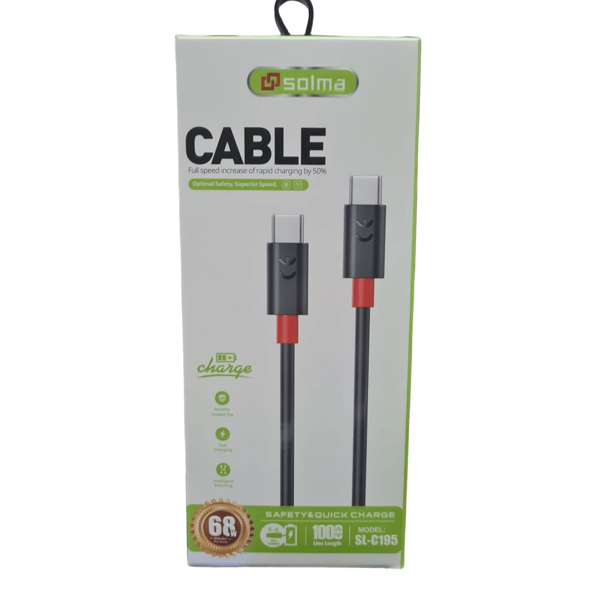 Cable Tipo C a Tipo C 1 Metro Modelo SL-C195 Solma 3
