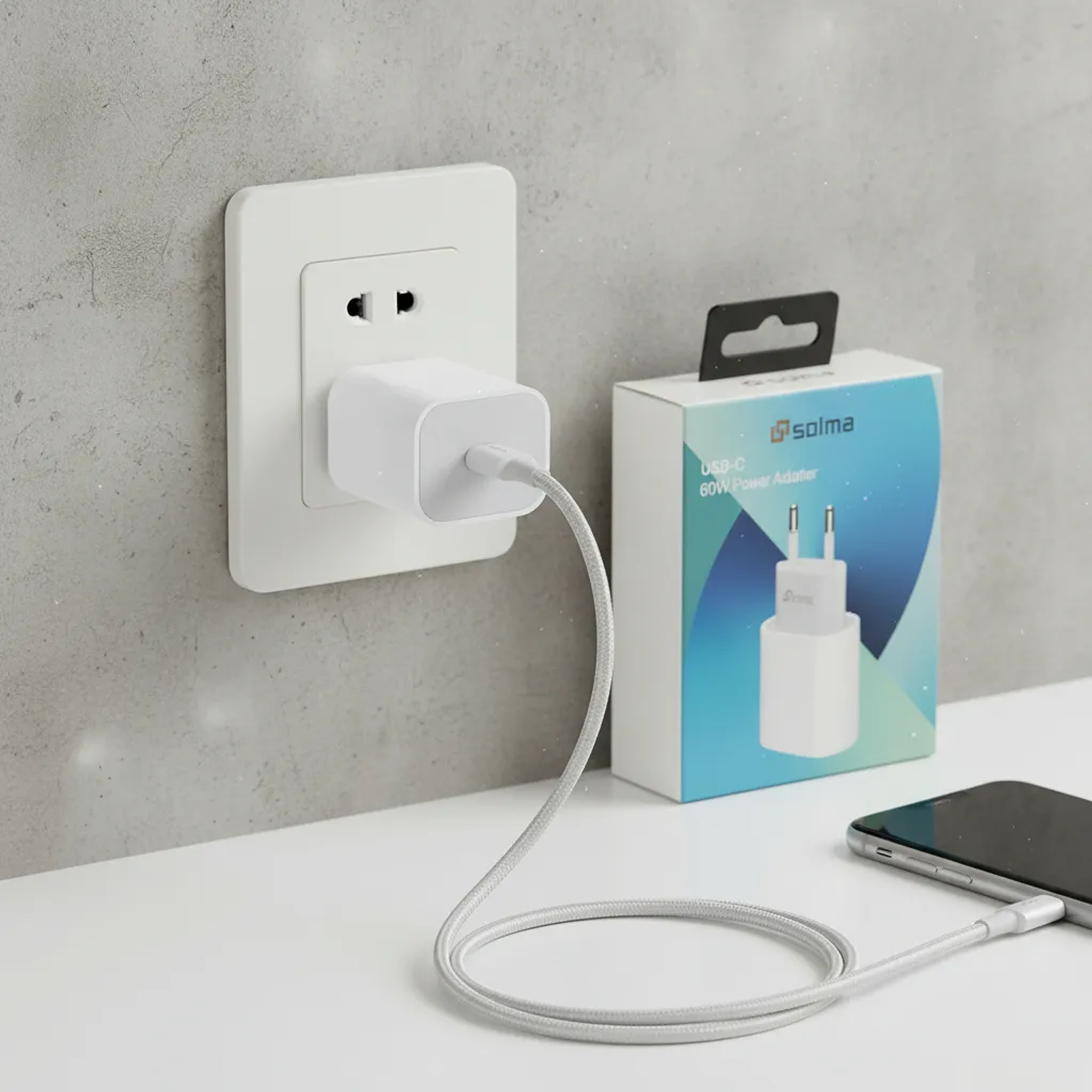 Adaptador (Cargador) Tipo C Carga Rapida 60W Solma 5