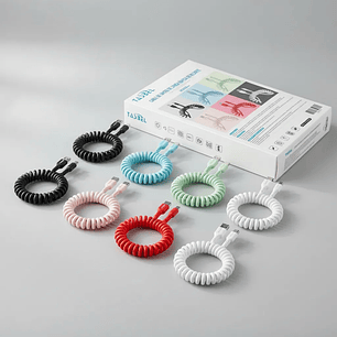 Cable Carga Rapida Usb a Tipo C Resorte / Espiral Tasbel