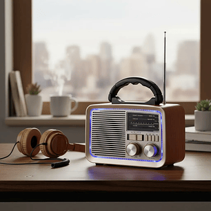 Radio Retro Vintage Solar Am/SW/FM Bluetooth Model TS-725 Tasbel 