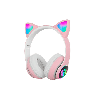 Audifono Bluetooth Cat Ear KT-46 Rosado Color Rosado