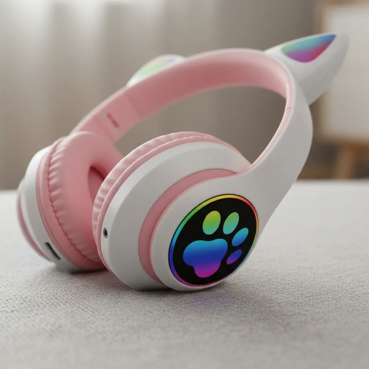 Audifono Bluetooth Cat Ear KT-46 Rosado Color Rosado 4
