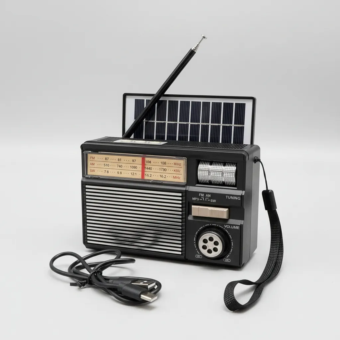 Radio Retro Solar Bluetooth AM/FM Modelo TS-969S Tasbel 1