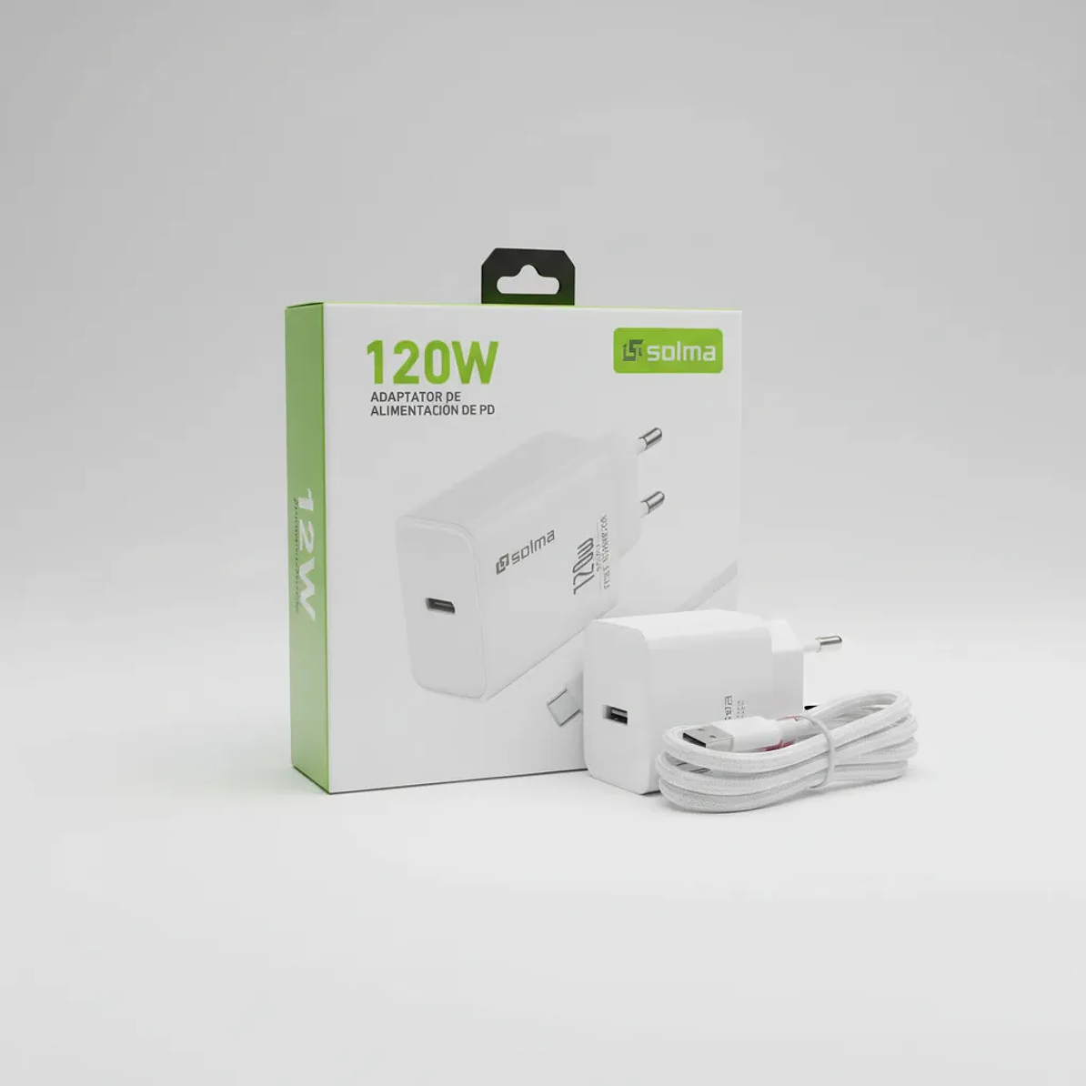 Cargador de Alta Potencia 120W con Cable Tipo C Solma 1