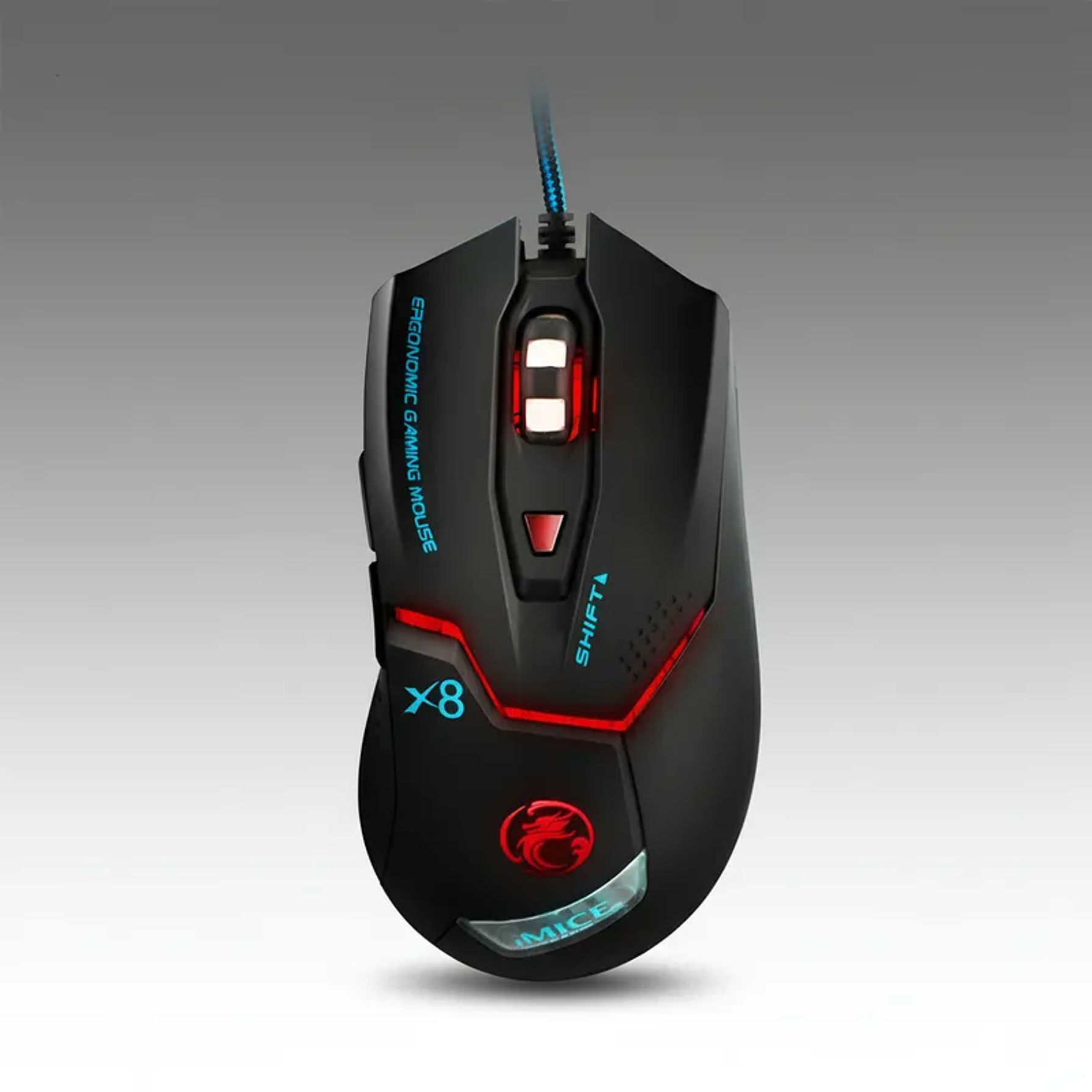 Mouse Gamer Ergonómico X8 Juegos 6000 DPI 5