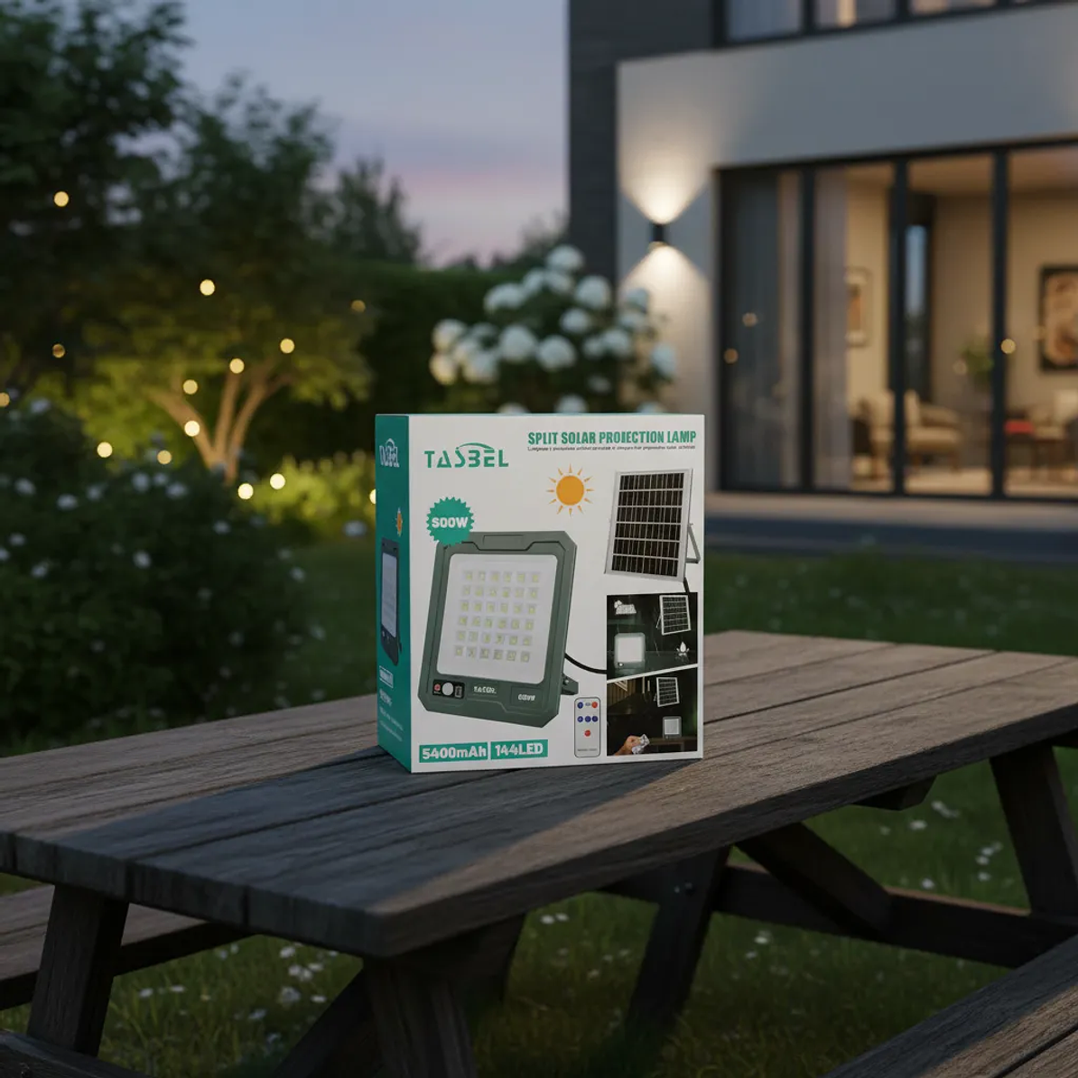  Foco Solar Tasbel 500W Led Exterior con panel y control 3