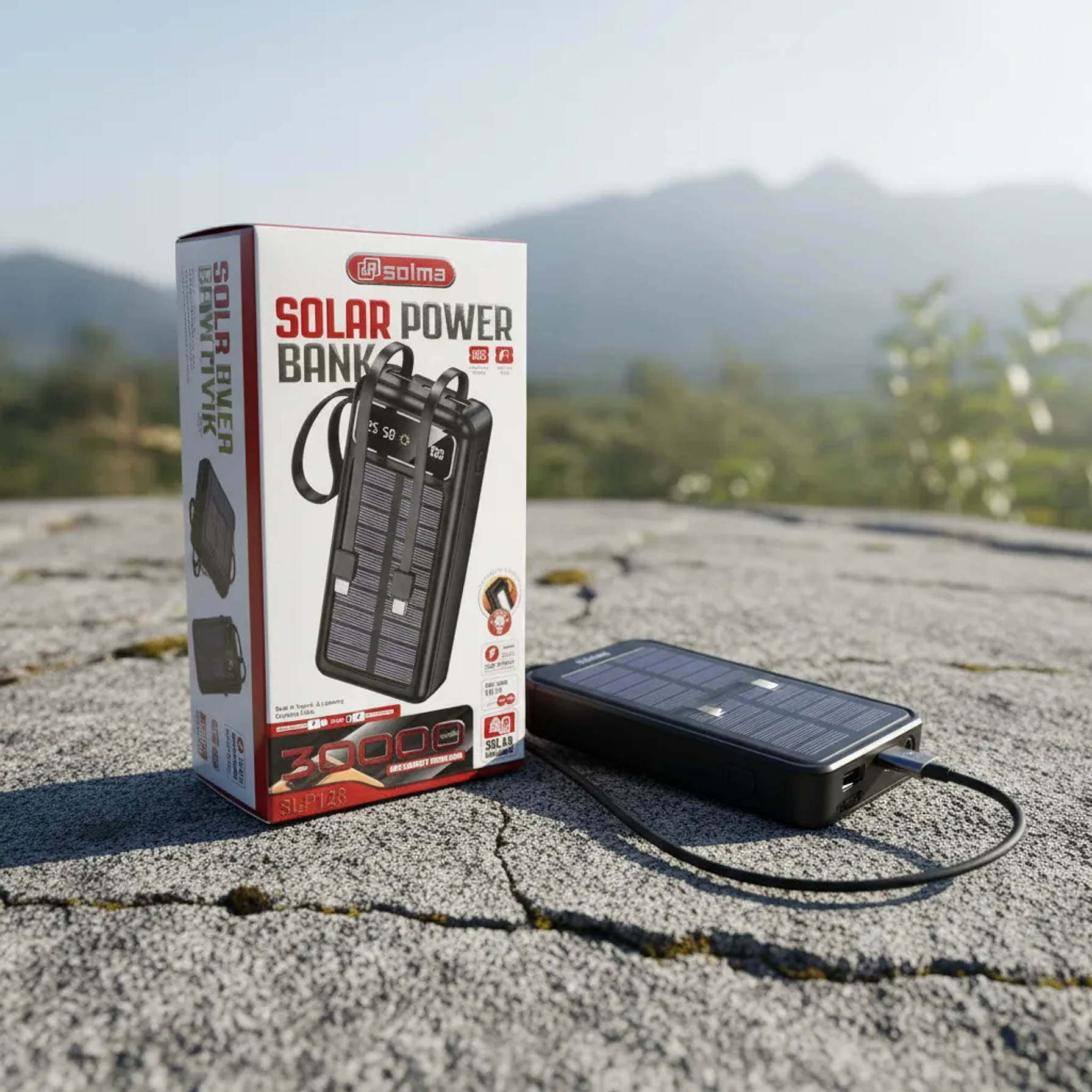 Power Bank Solar 30000mah Modelo Sl-p128 Solma 1