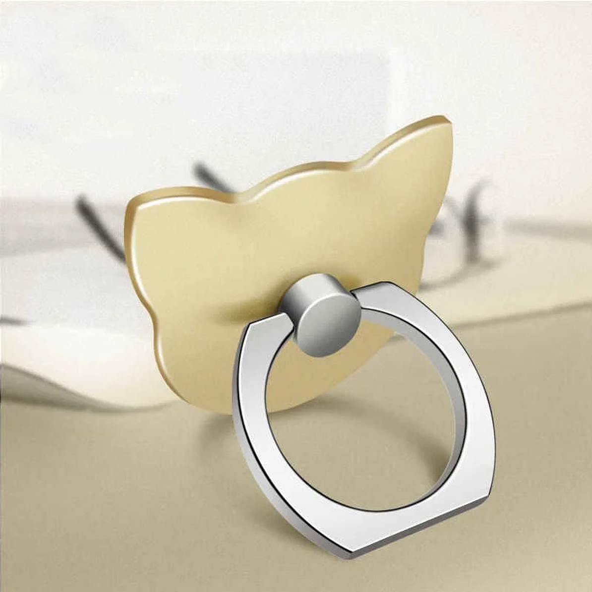 Soporte de anillo para teléfono diseño de gato rotación de 360° 1