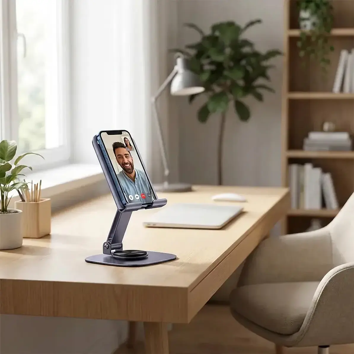 Soporte Metalico Giratorio 360° Plegable Universal Ajustable Porta Celular  6