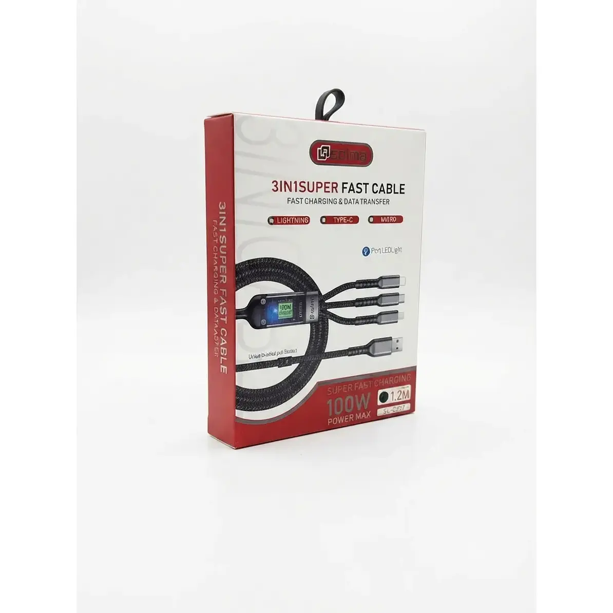  Cable De Carga 100w 3 En 1 Tipo C Lightning Micro Usb 3