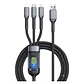  Cable De Carga 100w 3 En 1 Tipo C Lightning Micro Usb - Miniatura 2