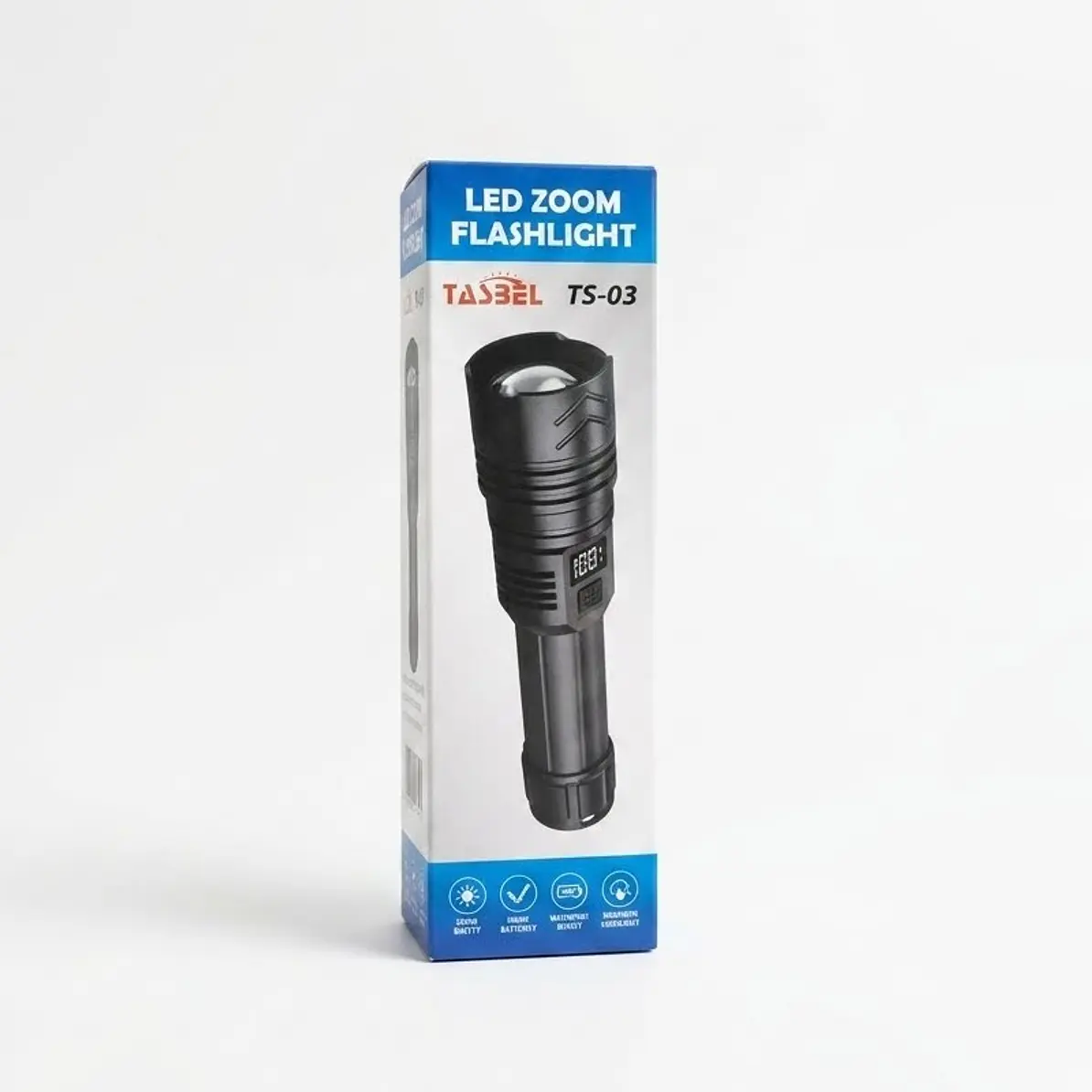 Linterna Tactica Led Recargable USB Con Zoom 16CM TASBEL  1