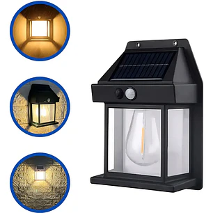 Farol Solar De Pared Con Sensor Movimiento Luz Cálida Jardín