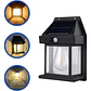 Farol Solar De Pared Con Sensor Movimiento Luz Cálida Jardín - Miniatura 1