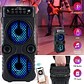 Parlante Bluetooth Portátil Karaoke Luces Led Usb Fm Tasbel - Miniatura 4