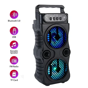 Parlante Bluetooth Portátil Karaoke Luces Led Usb Fm Tasbel