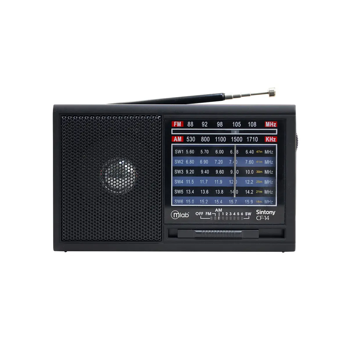 Radio Retro Multibanda Sintony Recargable Cf-14 Mlab Black 8