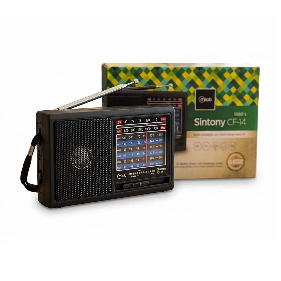 Radio Retro Multibanda Sintony Recargable Cf-14 Mlab Black 1