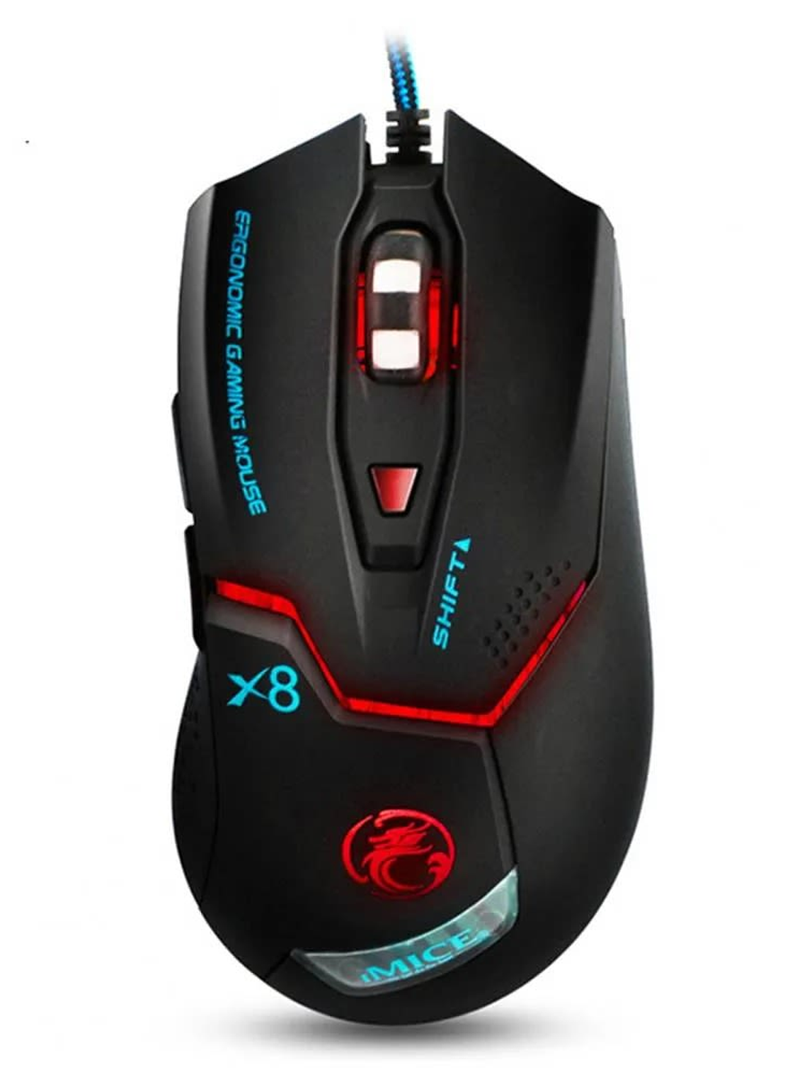 Mouse Gamer X8 Ergonomico Rgb 6000 Dpi Led Cable 1,8 Metros 1