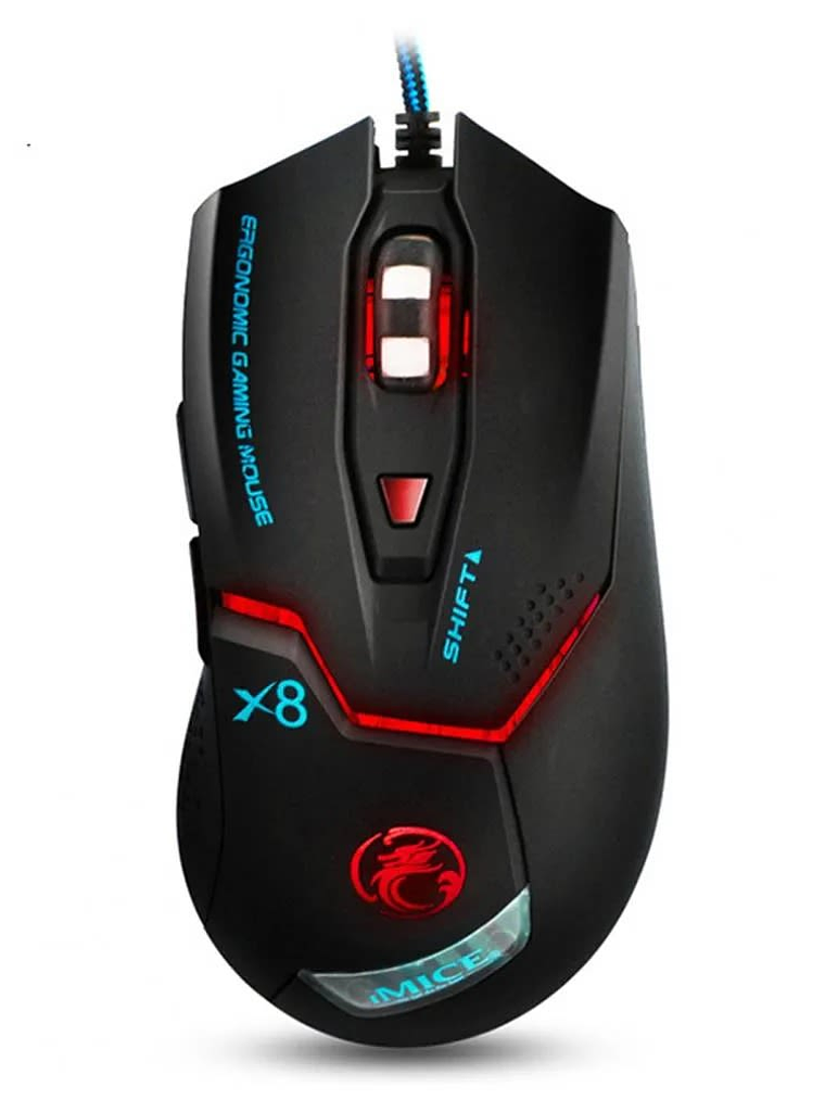 Mouse Gamer X8 Ergonomico Rgb 6000 Dpi Led Cable 1,8 Metros 1