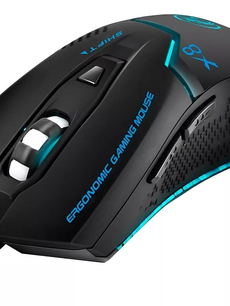 Mouse Gamer X8 Ergonomico Rgb 6000 Dpi Led Cable 1,8 Metros 5