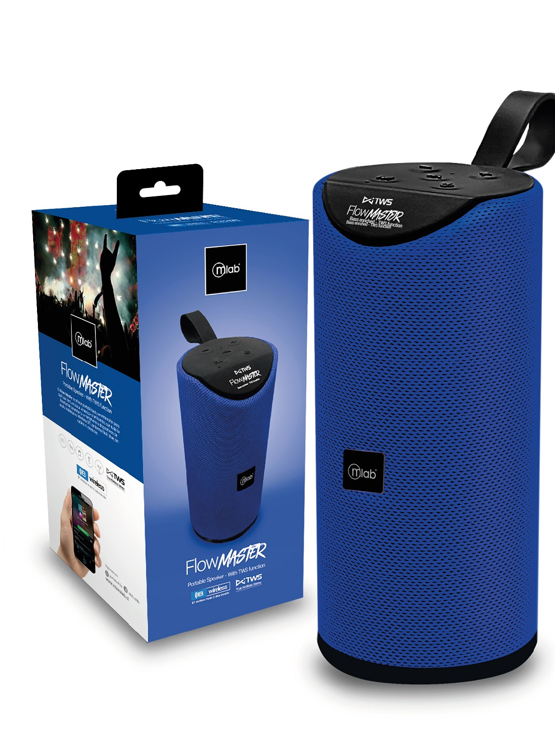 Parlante Flow Master TWS Blue Mlab 1