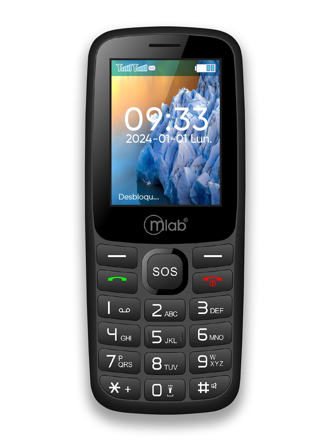 Teléfono Senior Bar 4G SOS, 2,4″ Black Mlab 1